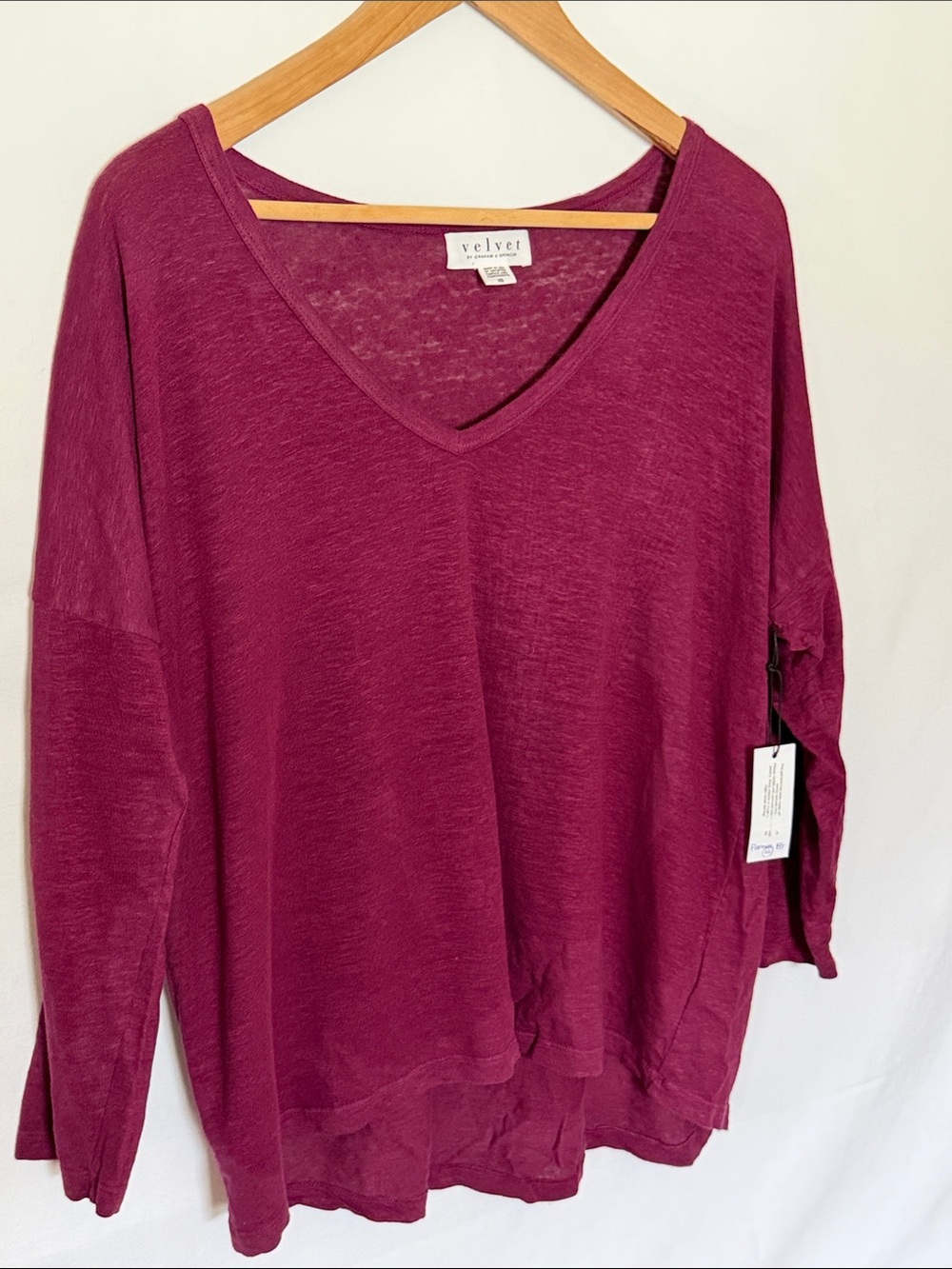 Velvet by Graham & Spencer V-Neck Pullover Sweater - Berry Plum